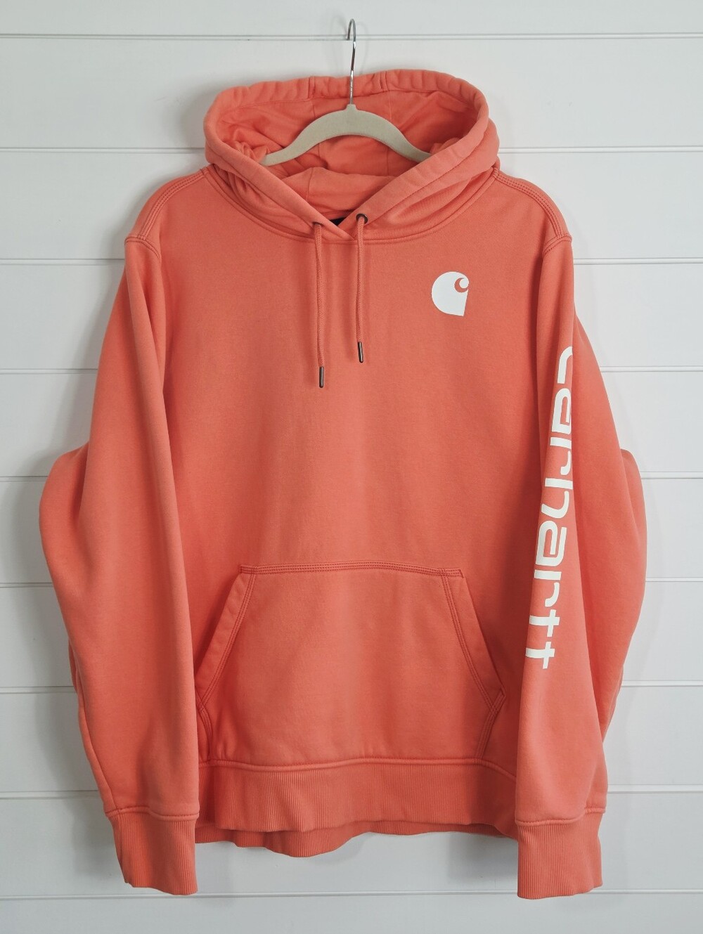 Carhartt Orange Coral Logo Hoodie Size XXL (20)